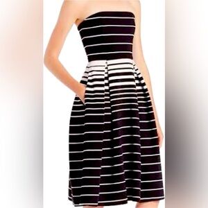 N/Nicholas Striped Corsica Strapless Dress